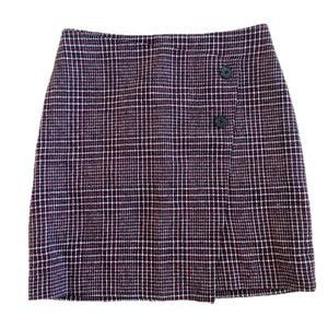 Simons Contemporaine Wool Blend Mini-skirt Size 8 Red Check EUC